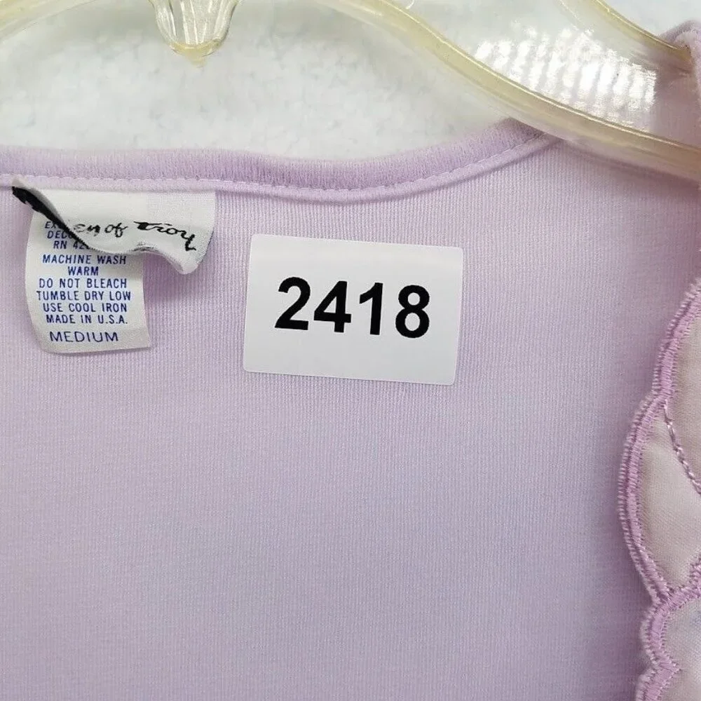 Helen of Troy Nightgown Womens Medium Nylon‎ Vintage Purple Made in USA